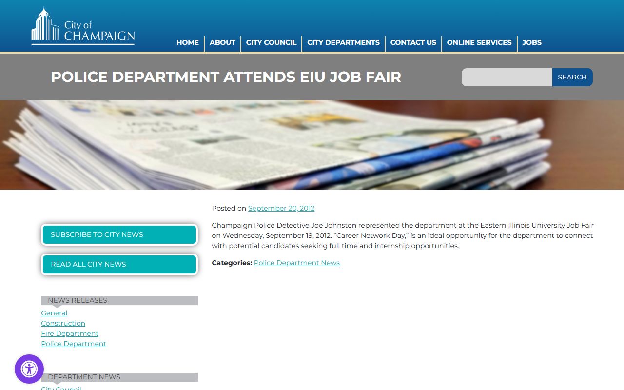 Champaign Police Department criminal history records